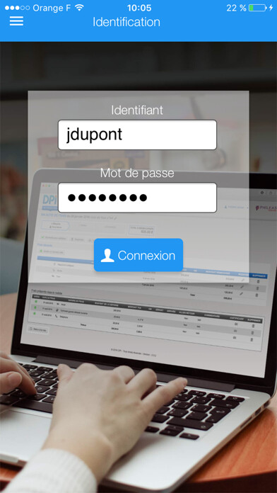 Emulate iPhone app Philéas Gestion using MyAndroid
