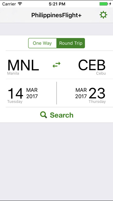 Emulate iPhone app Philippines Flight Lite using MyAndroid