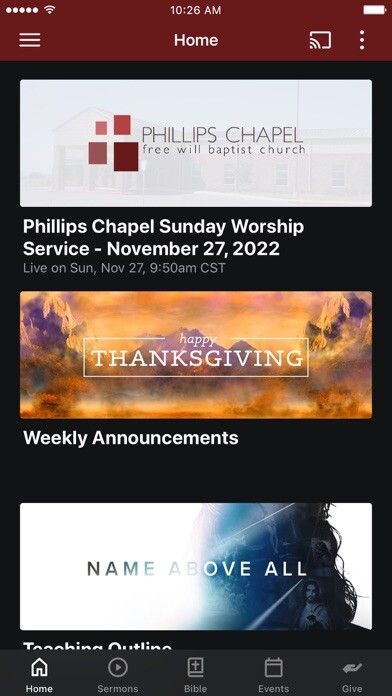 Emulate iPhone app Phillips Chapel using MyAndroid Emulate iPhone app Phillips Chapel using MyAndroid
