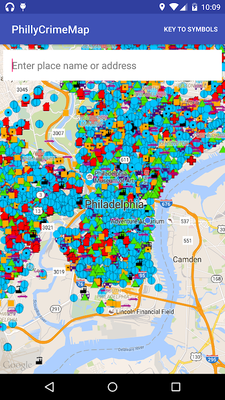 Emulate Android APK Philly Crime Map