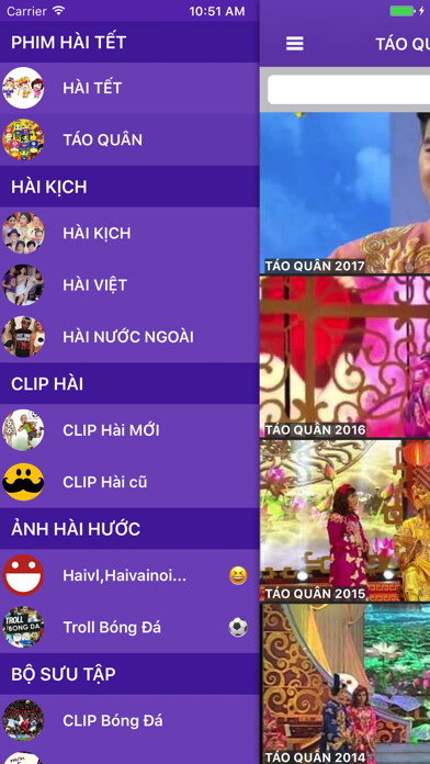 Emulate iPhone app Phim Hài T?t - Táo Quân 2017, Hài K?ch, Clip Hài using MyAndroid Emulate iPhone app Phim Hài T?t - Táo Quân 2017, Hài K?ch, Clip Hài using MyAndroid