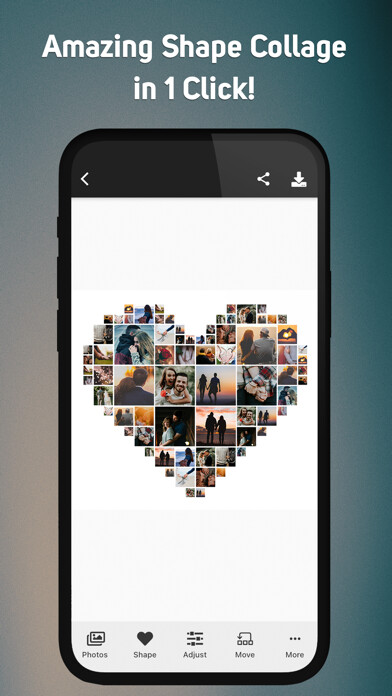 Emulate iPhone app Phinsh Photo Collage Maker using MyAndroid