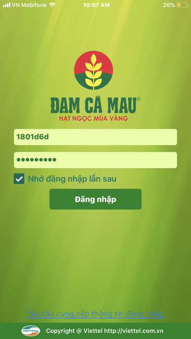 Emulate iPhone app Phân Bón Cà Mau using MyAndroid