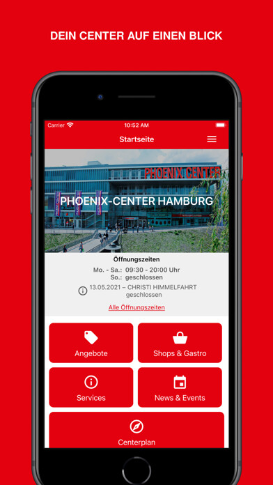 Emulate iPhone app Phoenix-Center Hamburg using MyAndroid