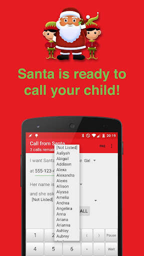 Run android online APK Phone Call from Santa Claus from MyAndroid or emulate Phone Call from Santa Claus using MyAndroid