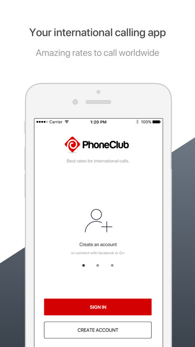 Emulate iPhone app PhoneClub – Best Calling Rates using MyAndroid