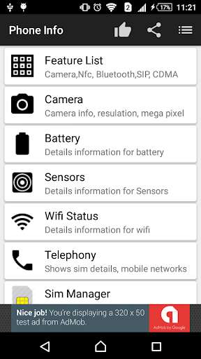 Run android online APK PhoneInfo: Details of phone Hardware & Software from MyAndroid or emulate PhoneInfo: Details of phone Hardware & Software using MyAndroid