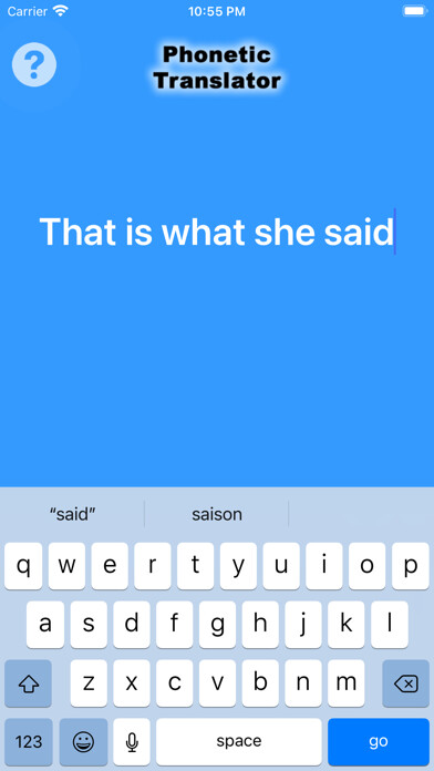 Emulate iPhone app Phonetic Translator using MyAndroid Emulate iPhone app Phonetic Translator using MyAndroid