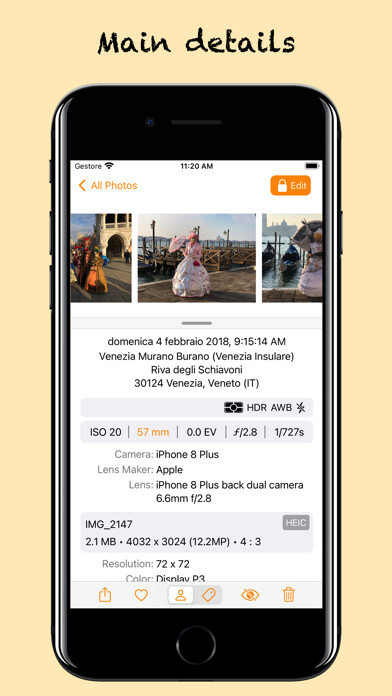 Emulate iPhone app PhotInfo NG using MyAndroid