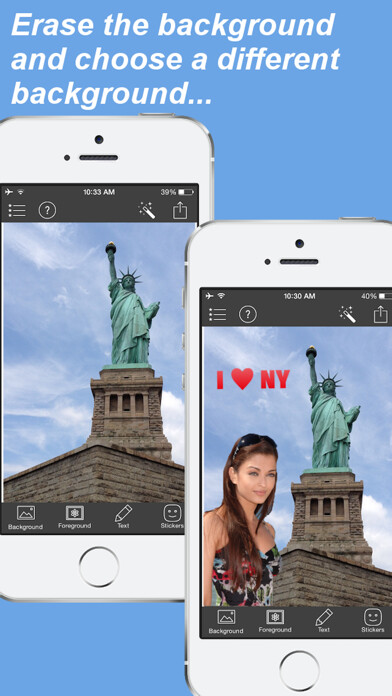 Emulate iPhone app Photo Background Editor - Erase, Cut Out & Replace using MyAndroid