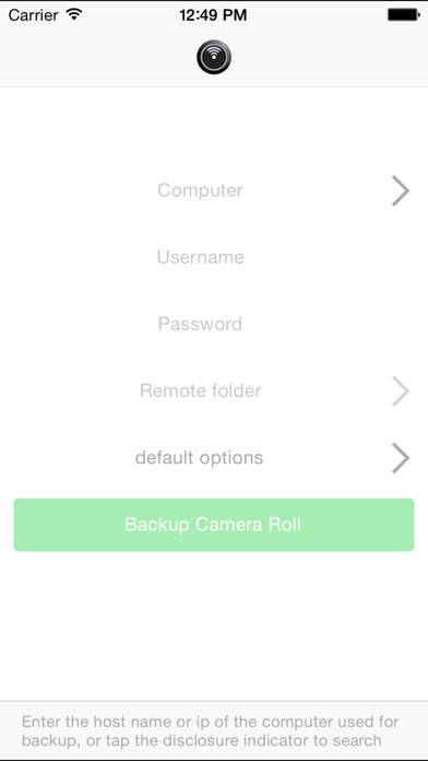 Emulate iPhone app PhotoBackup - Backup photos and videos via rsync using MyAndroid