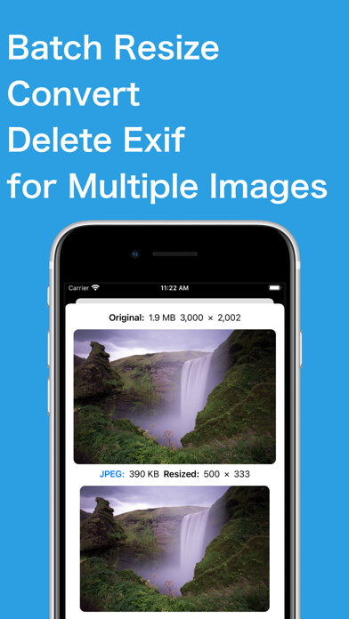 Emulate iPhone app Photo Batch Resize & Converter using MyAndroid