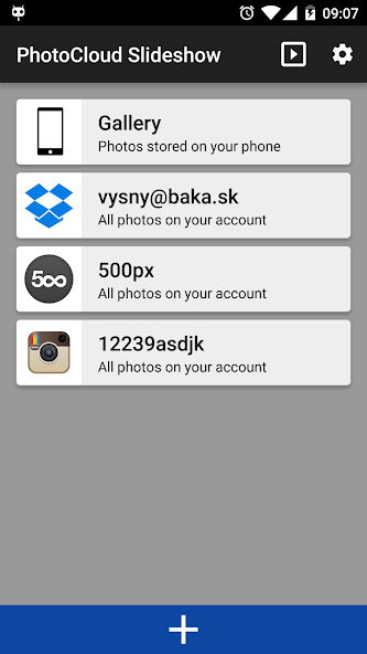 Run android online APK PhotoCloud Frame Slideshow from MyAndroid or emulate PhotoCloud Frame Slideshow using MyAndroid