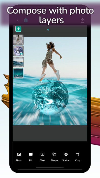 Emulate iPhone app Photo Composer - Image Editor using MyAndroid