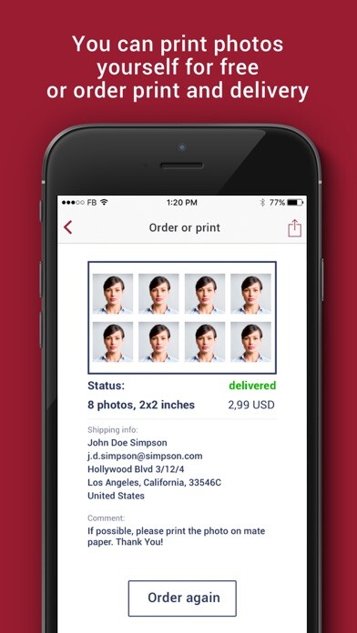 Emulate iPhone app Photo Express - print id or passport photos using MyAndroid
