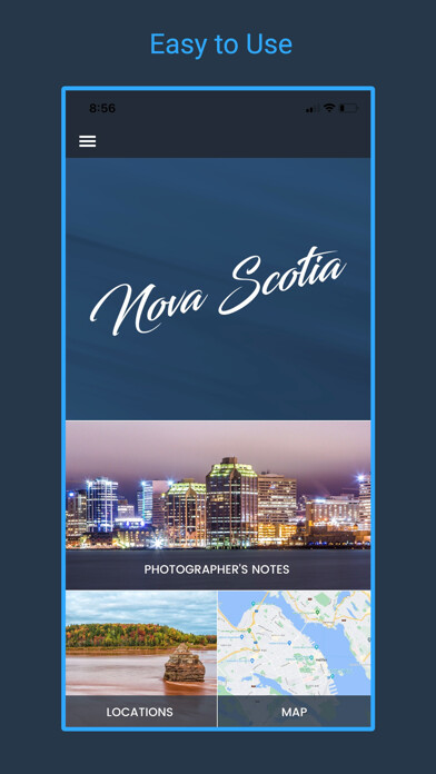 Emulate iPhone app Photograph Nova Scotia using MyAndroid