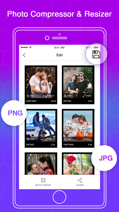Emulate iPhone app Photo & Image Resizer using MyAndroid