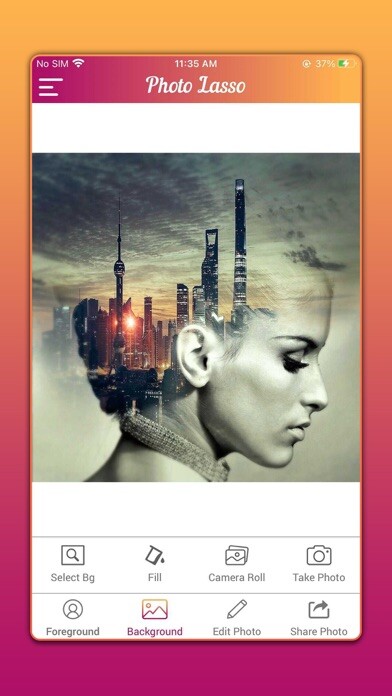 Emulate iPhone app Photo Lasso - Background Edit using MyAndroid