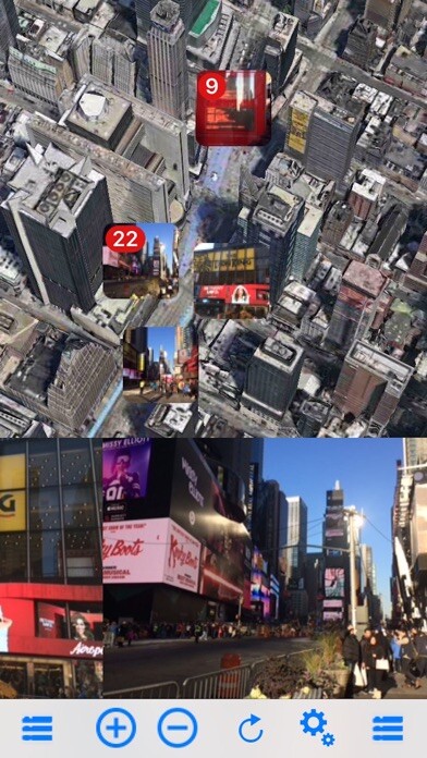 Emulate iPhone app Photo Map 3D Free - 3D Cities View using MyAndroid