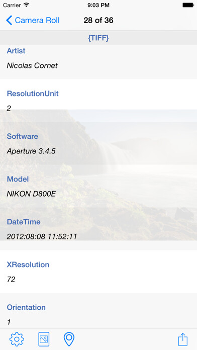 Emulate iPhone app Photo Metadata Viewer EXIF GPS using MyAndroid Emulate iPhone app Photo Metadata Viewer EXIF GPS using MyAndroid