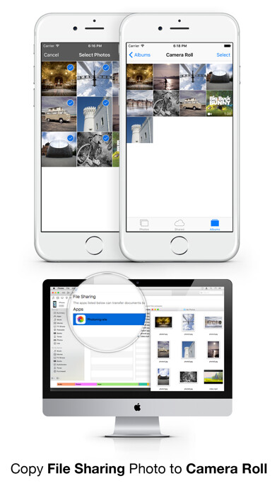 Emulate iPhone app Photomigrate - Easily transfer photos & videos to camera roll using MyAndroid Emulate iPhone app Photomigrate - Easily transfer photos & videos to camera roll using MyAndroid