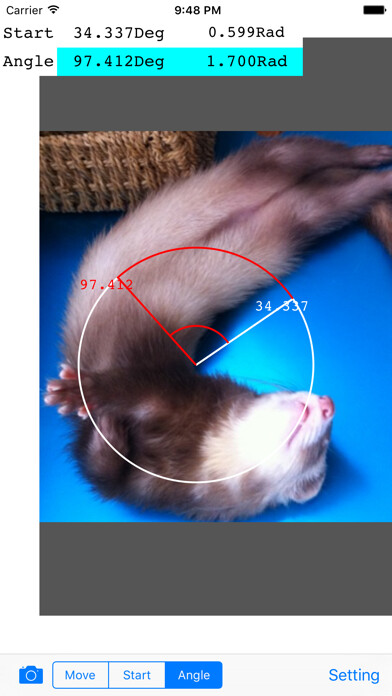 Emulate iPhone app Photo Protractor using MyAndroid
