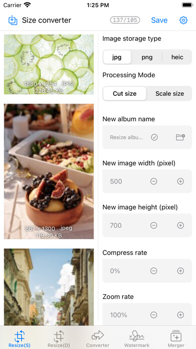 Emulate iPhone app Photo Resize Edit and Compress using MyAndroid