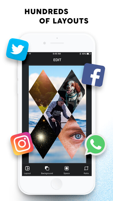 Emulate iPhone app Photos Collage Maker using MyAndroid