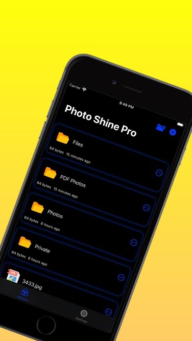 Emulate iPhone app Photo Shine Professional using MyAndroid
