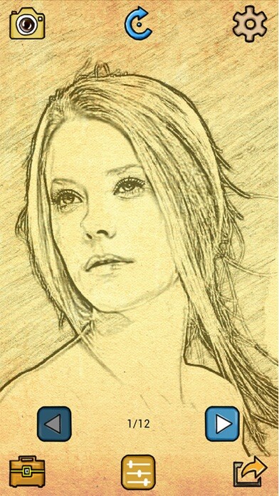 Emulate iPhone app Photo Sketch Pro- Color Pencil Draw Effects Filter using MyAndroid