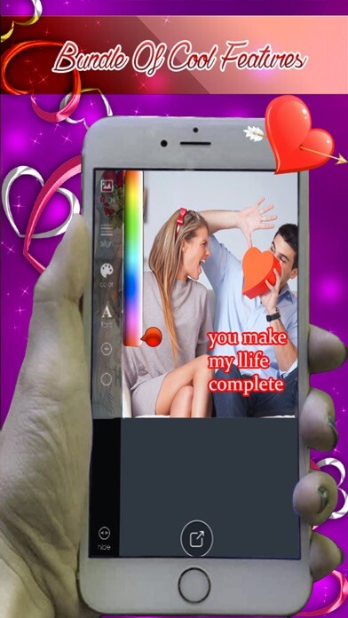 Emulate iPhone app Photo Studio Writer - Put Valentine Love Text on Pictures using MyAndroid