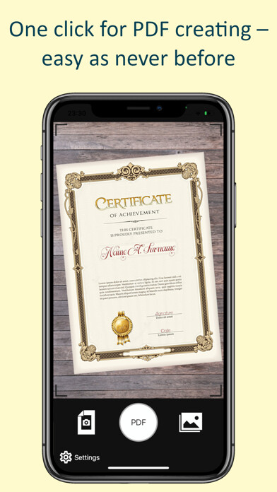 Emulate iPhone app Photo to PDF Simple Converter using MyAndroid