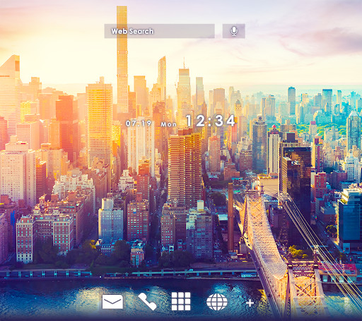 Run android online APK Photo Wallpaper New York City Sunrise Theme from MyAndroid or emulate Photo Wallpaper New York City Sunrise Theme using MyAndroid