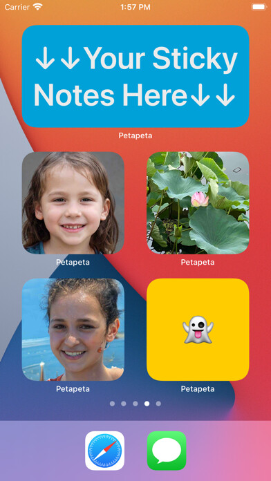 Emulate iPhone app Photo Widget - Petapeta using MyAndroid