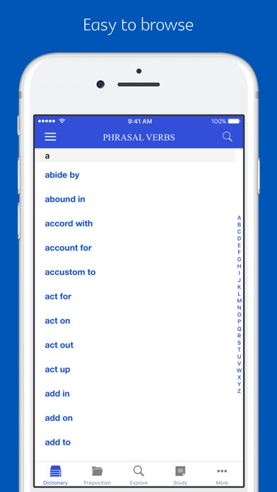 Emulate iPhone app Phrasal Verb Dictionary - advanced version using MyAndroid Emulate iPhone app Phrasal Verb Dictionary - advanced version using MyAndroid