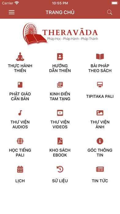 Emulate iPhone app Phật Giáo Theravāda using MyAndroid