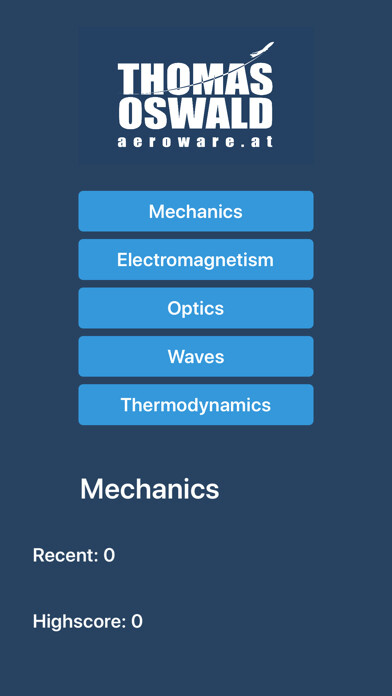 Emulate iPhone app Physics Quiz for Pilots using MyAndroid