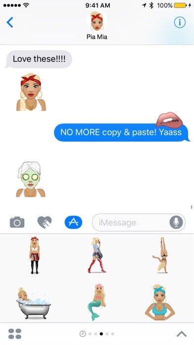Emulate iPhone app Pia Mia ™ by Moji Stickers using MyAndroid