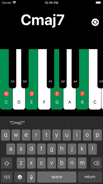 Emulate iPhone app Piano Chords Dictionary using MyAndroid Emulate iPhone app Piano Chords Dictionary using MyAndroid