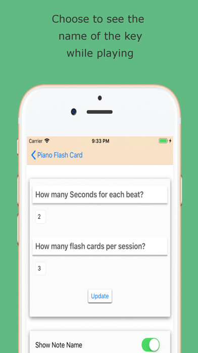 Emulate iPhone app Piano Flash Card using MyAndroid