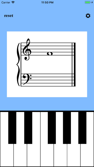 Emulate iPhone app Piano Note Trainer using MyAndroid