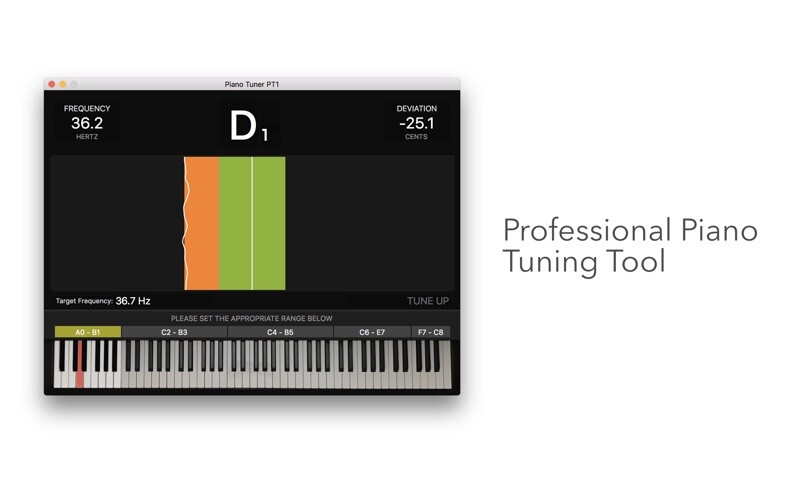 Emulate iPhone app Piano Tuner PT1 using MyAndroid