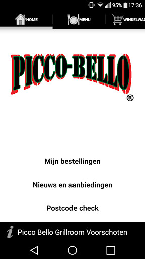 Run android online APK Picco Bello Grillroom Voorschoten from MyAndroid or emulate Picco Bello Grillroom Voorschoten using MyAndroid Run android online APK Picco Bello Grillroom Voorschoten from MyAndroid or emulate Picco Bello Grillroom Voorschoten using MyAndroid