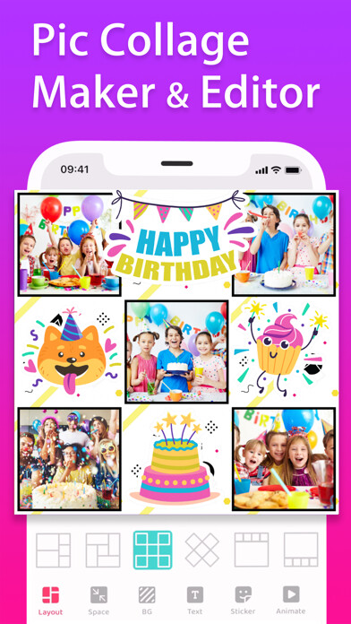 Emulate iPhone app Pic Collage Maker Grid Layout using MyAndroid