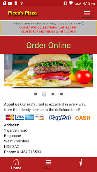 Run android online APK Piccos Pizza from MyAndroid or emulate Piccos Pizza using MyAndroid