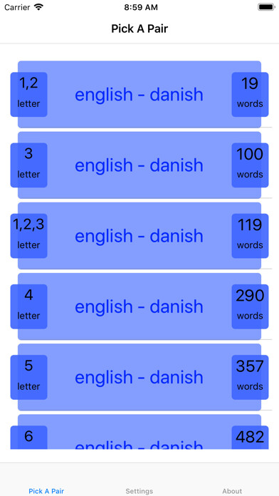 Emulate iPhone app PickAPair Danish - English using MyAndroid Emulate iPhone app PickAPair Danish - English using MyAndroid