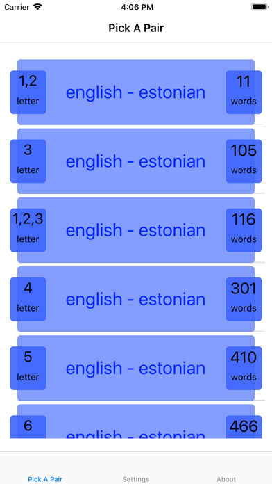 Emulate iPhone app PickAPair Estonian - English using MyAndroid Emulate iPhone app PickAPair Estonian - English using MyAndroid
