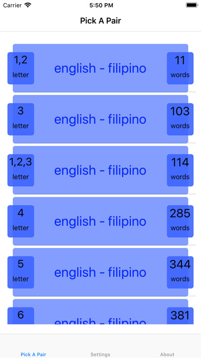 Emulate iPhone app PickAPair Filipino - English using MyAndroid Emulate iPhone app PickAPair Filipino - English using MyAndroid