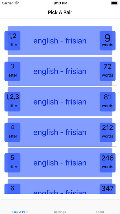Emulate iPhone app PickAPair Frisian - English using MyAndroid Emulate iPhone app PickAPair Frisian - English using MyAndroid