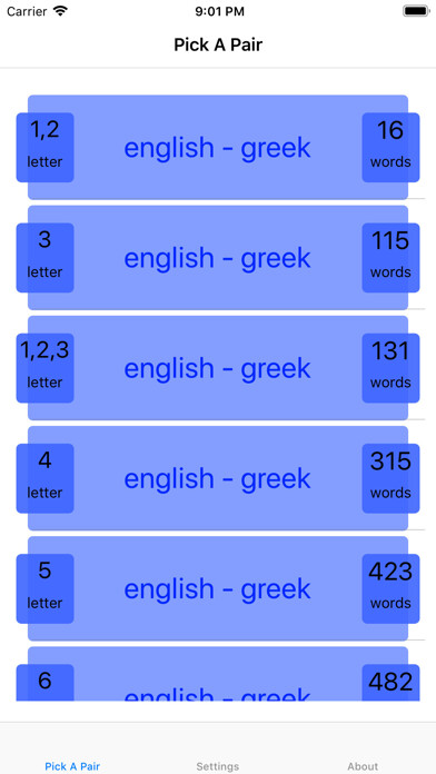 Emulate iPhone app PickAPair Greek - English using MyAndroid Emulate iPhone app PickAPair Greek - English using MyAndroid